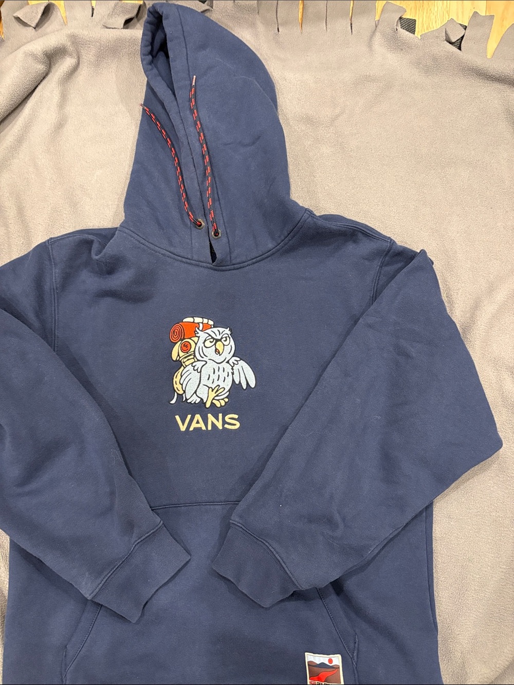 Vans Navy Hooded Sweatshirt with Owl Backpack Graphic